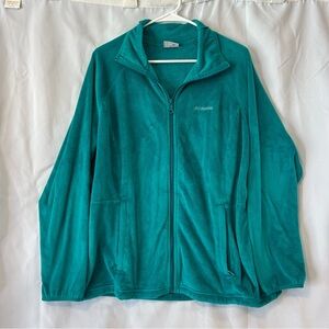 Columbia Turquoise Blue/Green Full-Zip Fleece with pockets- Sz XL